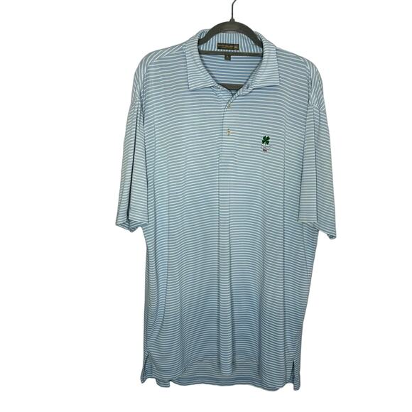 Peter Millar Other - Peter Millar Men's Cottage Blue Donald Stripe Stretch Mesh Polo Shirt Golf Sz XL